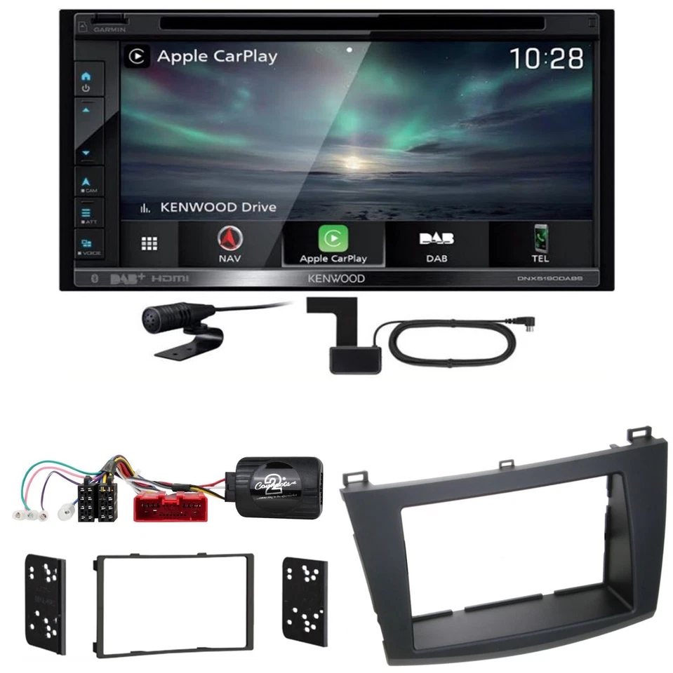 Kenwood DNX-5190DABS CarPlay Android Auto Digitalradio Einbauset für Mazda 3 BL - Bild 1 von 1