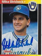 MIKE BIRKBECK SIGNED 1989 DONRUSS #501 - MILWAUKEE BREWERS