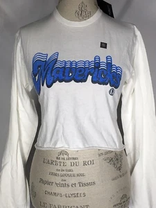 Dallas Mavericks x Junk Food Women's Long Sleeve Cropped Logo T-Shirt - White - Picture 1 of 12