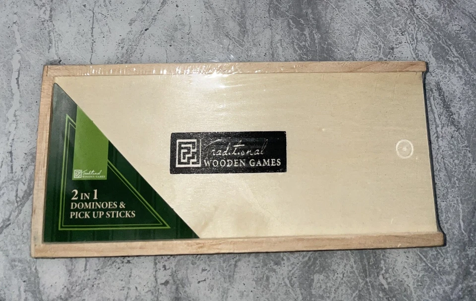 2 In 1 Domino's Wooden Box Set Traditional Domino And Wooden Pick Up Sticks Set - Image 1 of 1