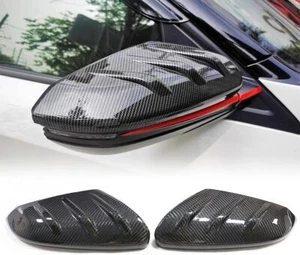 Carbon Fiber Side Wing Mirror Cap Cover Trim For 2016-2021 Honda Civic Hatchback - Picture 1 of 8