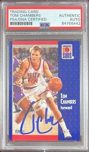 Tom Chambers auto 1991 Fleer #158 card Phoenix Suns PSA Encapsulated - Picture 1 of 3