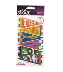 School High College Spirit Pennants Go Team Cheer #1 Winner Yay Sticko Stickers - Picture 1 of 1
