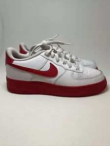 Nike Air Force 1 Low GS White Red Midsole CV7663-102 Youth Size 6.5 - Picture 1 of 12