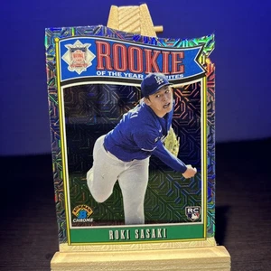 ROKI SASAKI 2025 Bowman Dodgers Chrome Mojo Refractor Rookie of the Year Die-Cut - Picture 1 of 2