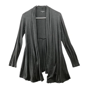 Eileen Fisher 100% Silk Cardigan Womens XS Gray Lightweight Knit Open Front - Picture 1 of 10