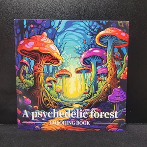 Psychedelic Forest Adult Coloring Book 22 Pages - Picture 1 of 4