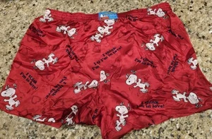 Men's Peanuts Snoopy I Think I'm In Love Boxer Underwear XL 40-42 VTG 90's - Picture 1 of 5