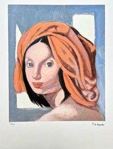 TAMARA DE LEMPICKA - Mujer con turbante - Firmado, numerado 13/300, 50x65cm - Imagen 1 de 4