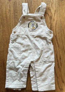 Disney Winnie The Pooh Ivory corduroy overalls size 12 Month Baby One Piece - Picture 1 of 11