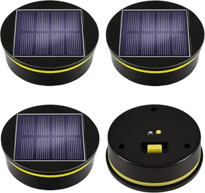 4 Stück Solarleuchten Ersatz 8cm LED Solarmodul IP65 Garten Laterne Deckel - Bild 1 von 14