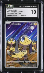 (PSA) CGC 10 Helioptile Mega Evolution Illustration Rare Pokemon Card #143 Gem - Picture 1 of 3