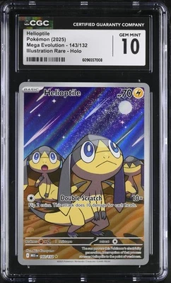 (PSA) CGC 10 Helioptile Mega Evolution Illustration Rare Pokemon Card #143 Gem - Image 1 of 3
