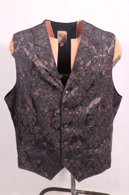 Wahmaker Wah Maker Western Vest Jacket Mens 2XLT XXL Tall  Paisley - Image 1 of 4