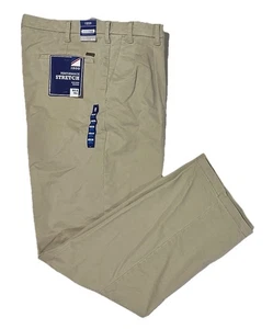 Pantalone uomo IZOD SportFlex elasticizzato beige plissettato chino taglia 40 x 36 grande e alto - Foto 1 di 6