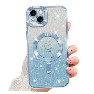 Compatible with iPhone 15 Case Cute Clear Glitter [Compatible iPhone15 Blue - Picture 1 of 7