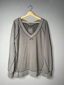 Size Medium Women’s - Aerie Downtime Textured V-Neck Sweatshirt Brand New - Picture 1 of 5