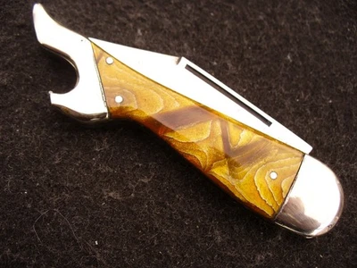 Cuchillo de pierna vintage Utica Cutlery Co. Utica, NY bonito dorado piremita dama antiguo excelente+ Foto 1 de 4