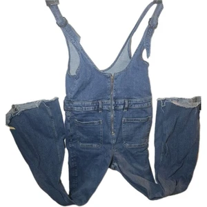 American Eagle Flare Denim Latzhose Damen 14L 14 lang Stretch Jeans - Bild 1 von 17