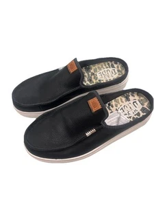 Hey Dude Women's Black Leather Austin Lift Slip-On Classic Shoes US 10| EU 41 - Picture 1 of 6