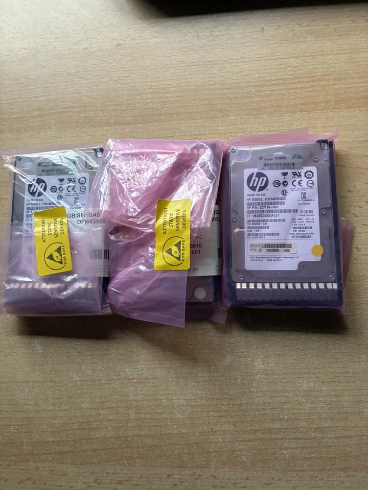 3 x HP EH0146FBQDC with Cradles 627114-001 146Gb 15k Rpm 2.5"  SAS  Hot-Plug HDD - Image 1 of 1