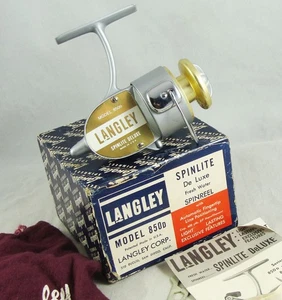 Carrete giratorio LANGLEY SPINLITE DE LUXE modelo 850D súper limpio + caja + bolsa - Imagen 1 de 11
