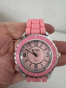 Women's Milano Classic Pink Silicone Rubber Poly Band Analog NEW N - Picture 1 of 5
