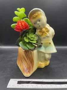 Vintage Keramik Übertopf Shawnee Sweet Boy mit Baum 533 - Bild 1 von 6