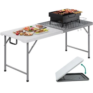 Portable Camping Kitchen Table Folding Grill Cook Storage Picnic Cabinet Outdoor - Picture 1 of 15