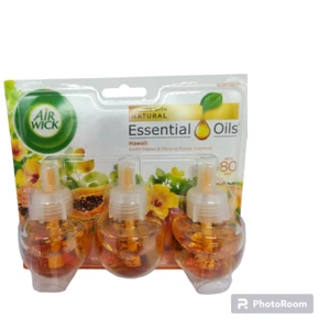 Paquete de 3 recambios de papaya e hibisco Hawaii Air Wick aceites esenciales naturales infundidos - Imagen 1 de 1