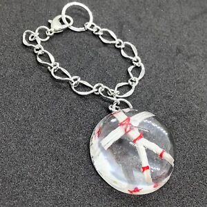Charm, Key Ring : Straw Effigy Doll : made of Resin : w/ Silver Chain