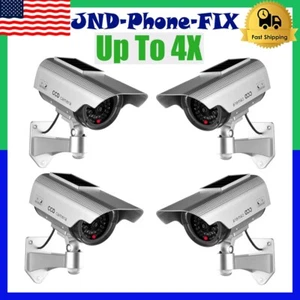 LED Solar Flashing red LED Light Outdoor Garden Wall Security Lamp Fake Camera - Picture 1 of 16