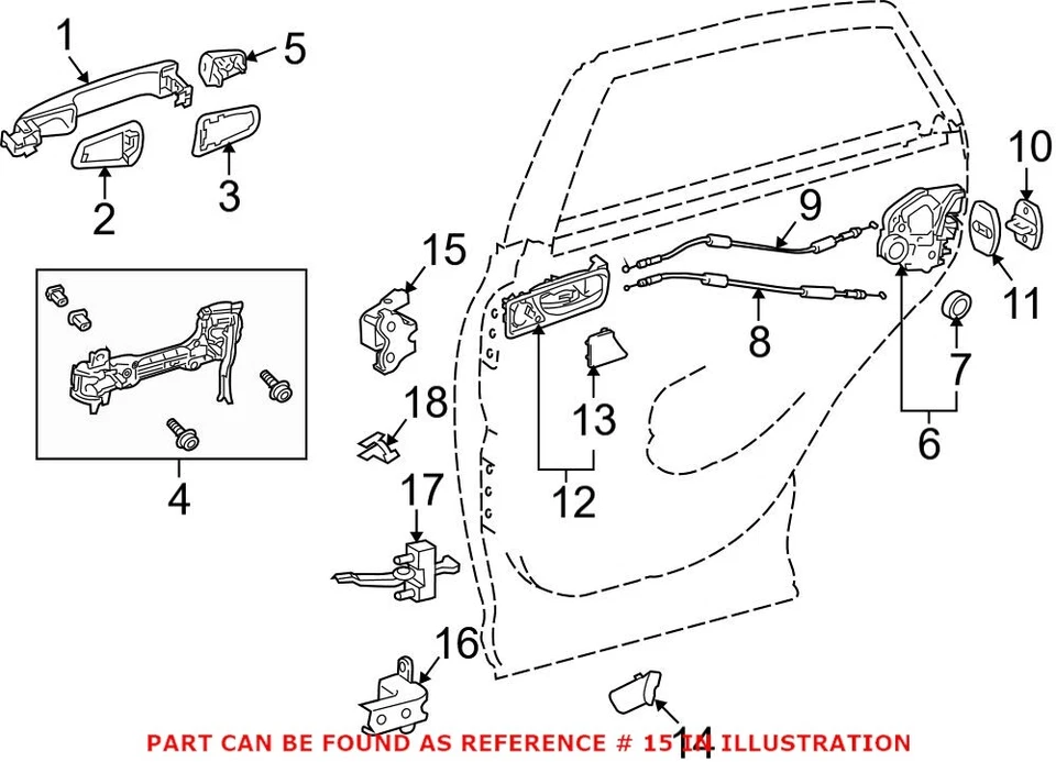 Genuine OEM Rear Driver Left Upper Door Hinge for Lexus ES300h ES350 RX350 - Image 1 of 1