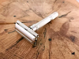 Navaja de afeitar Gillette delgada ajustable vintage DE Safety - M2 1967 - Imagen 1 de 8