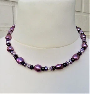 Süßwasserperlen Kette, Perlenkette, Flat Perlen Keshi Boutonperlen Kette 4933 - Bild 1 von 6