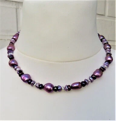 Süßwasserperlen Kette, Perlenkette, Flat Perlen Keshi Boutonperlen Kette 4933 - Bild 1 von 4