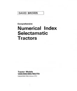 Tractor Parts Manual Fits Case (David Brown) 1200 990 880 780 770 Selectamatic - Picture 1 of 7