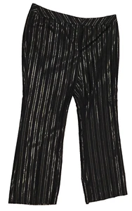Apostrophe Naomi Black Dress Pants Gold Pinstripes Womens Size 18 - Picture 1 of 7