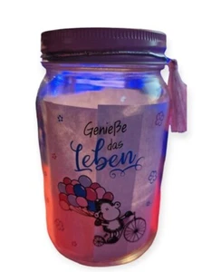 Sheepwoorld Sparglas "`Genieße das Leben" Spardose mit Deckel - Bild 1 von 2