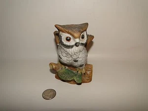 BROWN & WHITE OWL VINTAGE FIGURINE  UCGC TAIWAN PORCELAIN 4 1/2" Tall - Picture 1 of 6