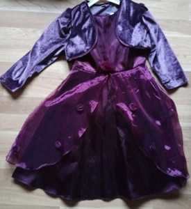 Süßes festliches Kleid Gr. 110 Bordeaux mit Samt-Bolero Hochzeit Familienfeiern - Bild 1 von 6