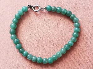 GENUINE * AVENTURINE STONE * BRACELET 7.75" Long, 6mm STONES, Hand-Made in USA - Picture 1 of 8