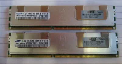 HP Samsung M393B5170EH1-CH9Q1 500203-061 8GB 2x4GB PC3-10600 DDR3 CL9 240P RAM - Image 1 of 4