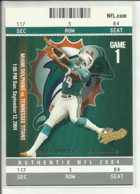 2004 Fleer Authentix #11 Chris Chambers Miami Dolphins - Image 1 of 2