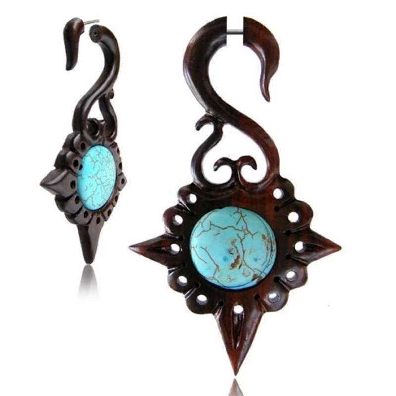 PAR DE TAPONES TRAMPOSOS FALSOS IMITACIÓN MADERA SONO 18G 2" 3/4 PULGADAS CALIBRES GARRAS  Foto 1 de 1