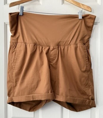 old navy women's size L brown Maternity Rollover Waist short - Image 1 of 4