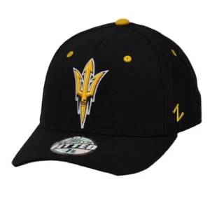 NCAA Zephyr Arizona State Sun Devils Fitted Size Black Hat Cap Curved Bill - Picture 1 of 3