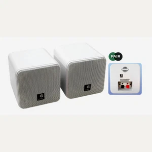 PAIR OF WHITE 4" FULL RANGE BOX SPEAKERS FOR HI-FI HOME CINEMA etc 40 WATTS - Picture 1 of 1