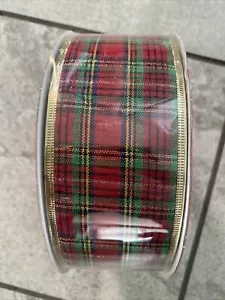 MICHAELS Holiday plaid Ribbon 100 Ft 2.5” Wide New Old Stock - Picture 1 of 4