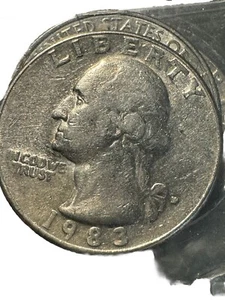 1983-D(S,P,?) 25C Washington Quarter Overlapping MM, Like a W, Closed AM, - Picture 1 of 13